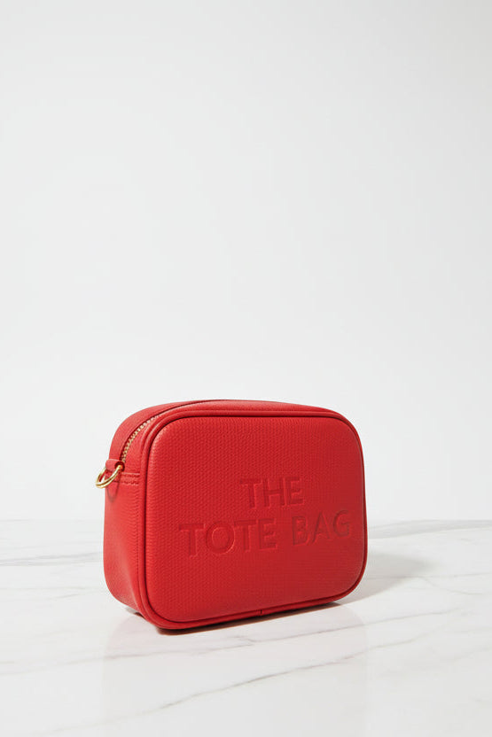 Vegan Leather Slogan Small Crossbody Bag