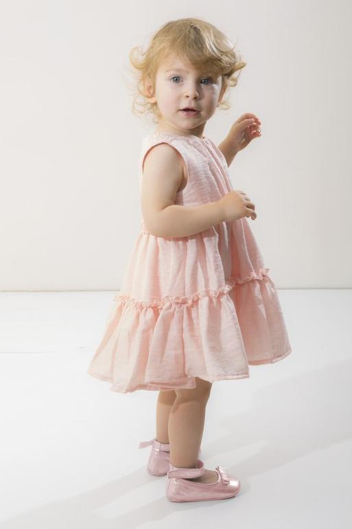 Girls Headband And Pink Tier Dress Set - SinglePrice