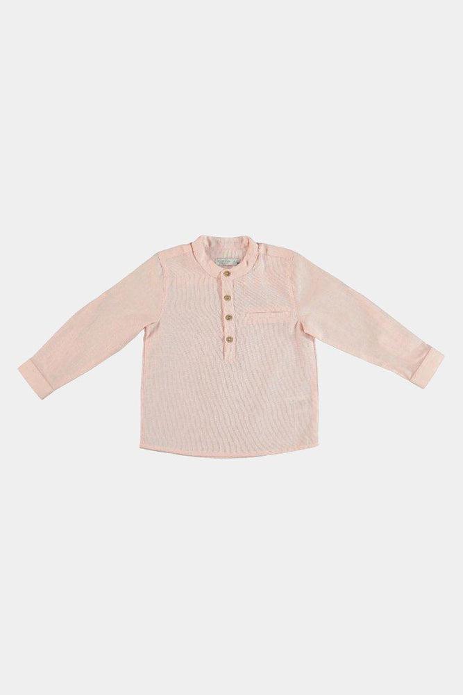 Pink Shirt Beige Pants Boys Set-SinglePrice