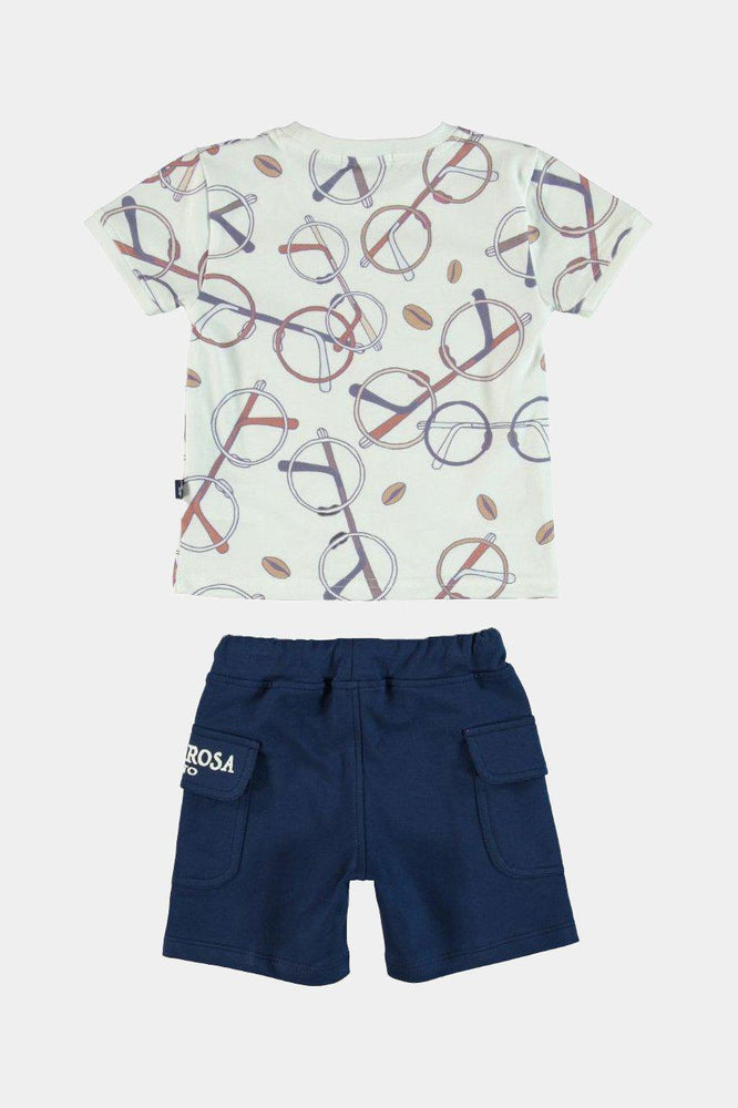 Nerd Glasses Print Boys T-shirt And Shorts Set - SinglePrice