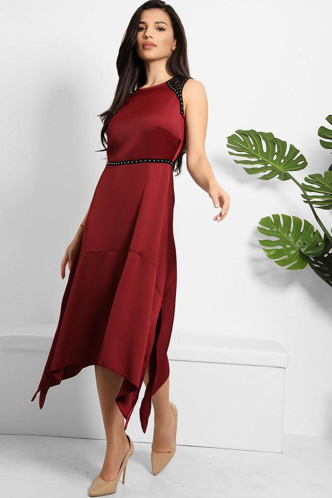 Studded Waist Lace Detail Dress-SinglePrice