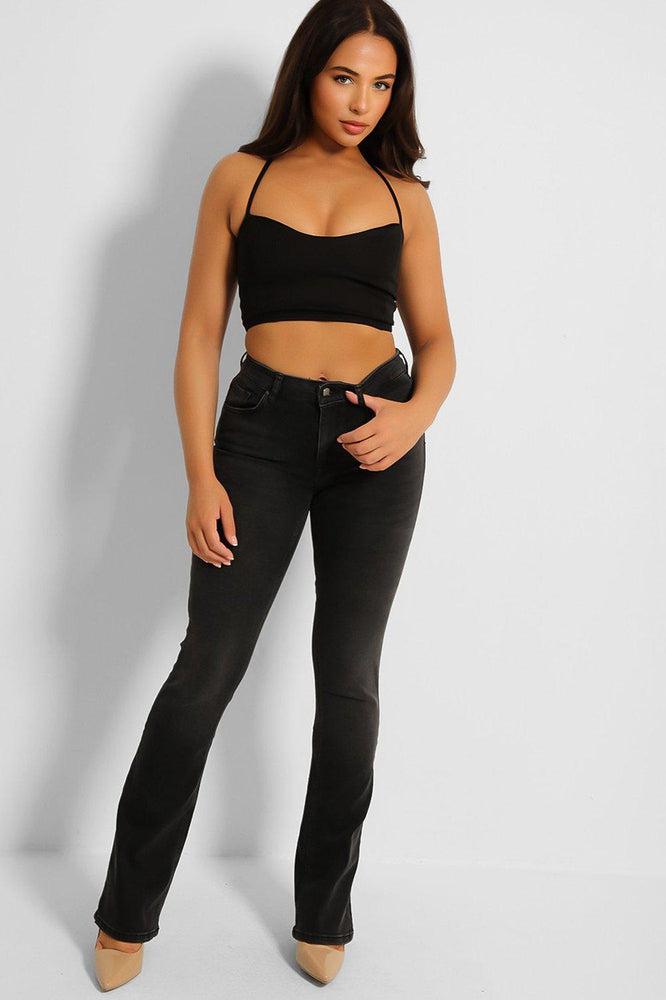 Charcoal Bootleg Cut Jeans-SinglePrice