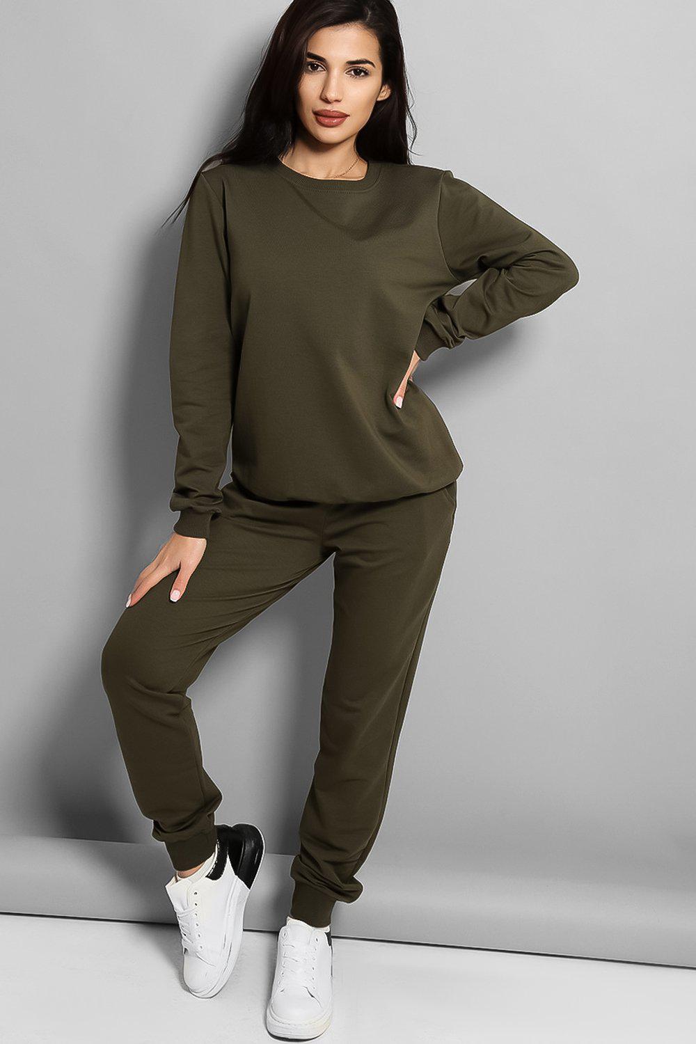 Khaki Silver Sequin Wings Back Tracksuit - SinglePrice