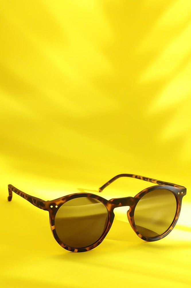 Matte Leopard Round Camden Sunglasses-SinglePrice