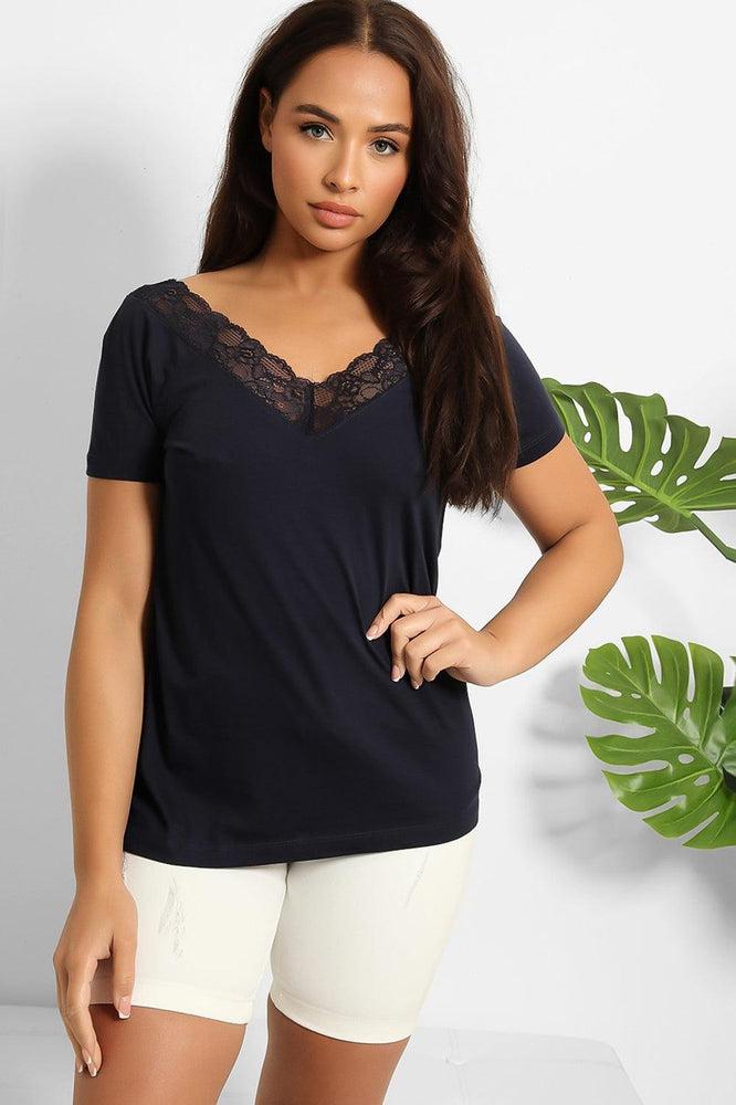 Lace V-Neck Lighweight Top-SinglePrice