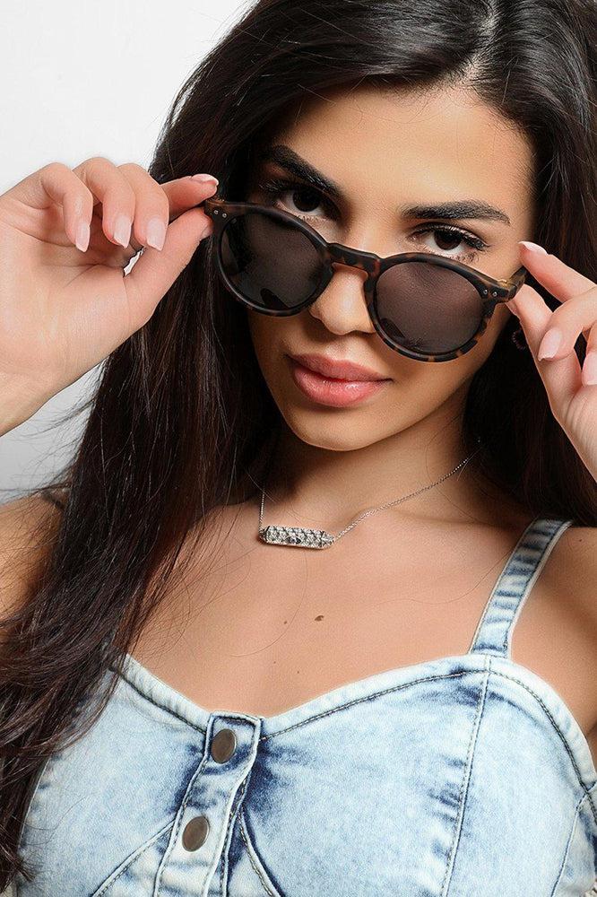 Matte Leopard Round Camden Sunglasses-SinglePrice