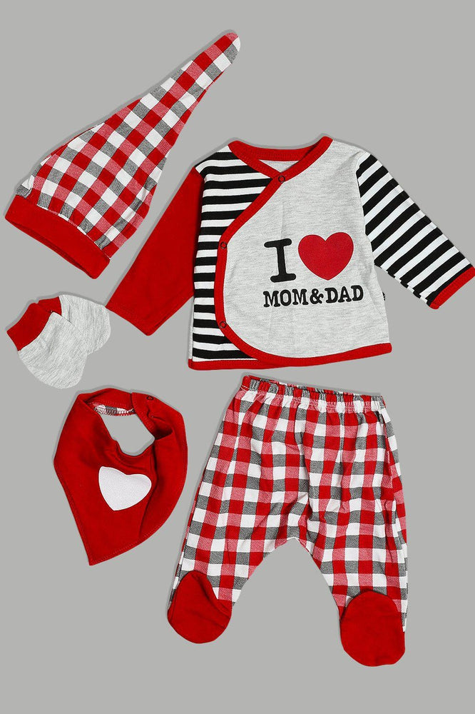 I Love Mom And Dad 5 Piece Baby Set