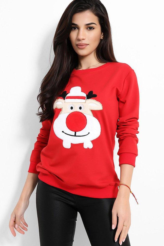 Red Rudolph Christmas Sweatshirt-SinglePrice