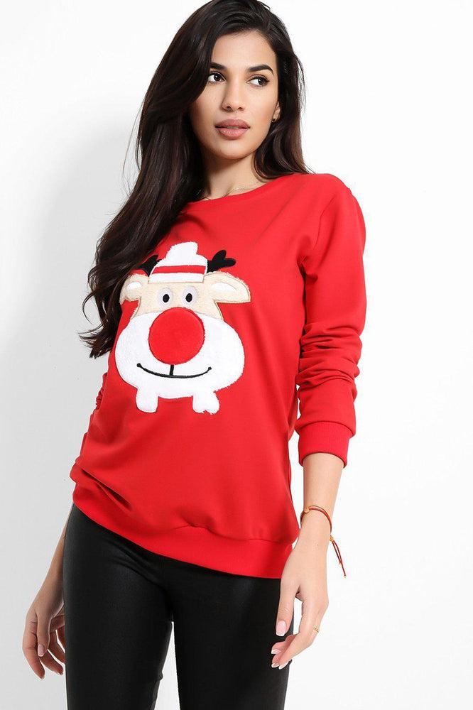 Red Rudolph Christmas Sweatshirt-SinglePrice