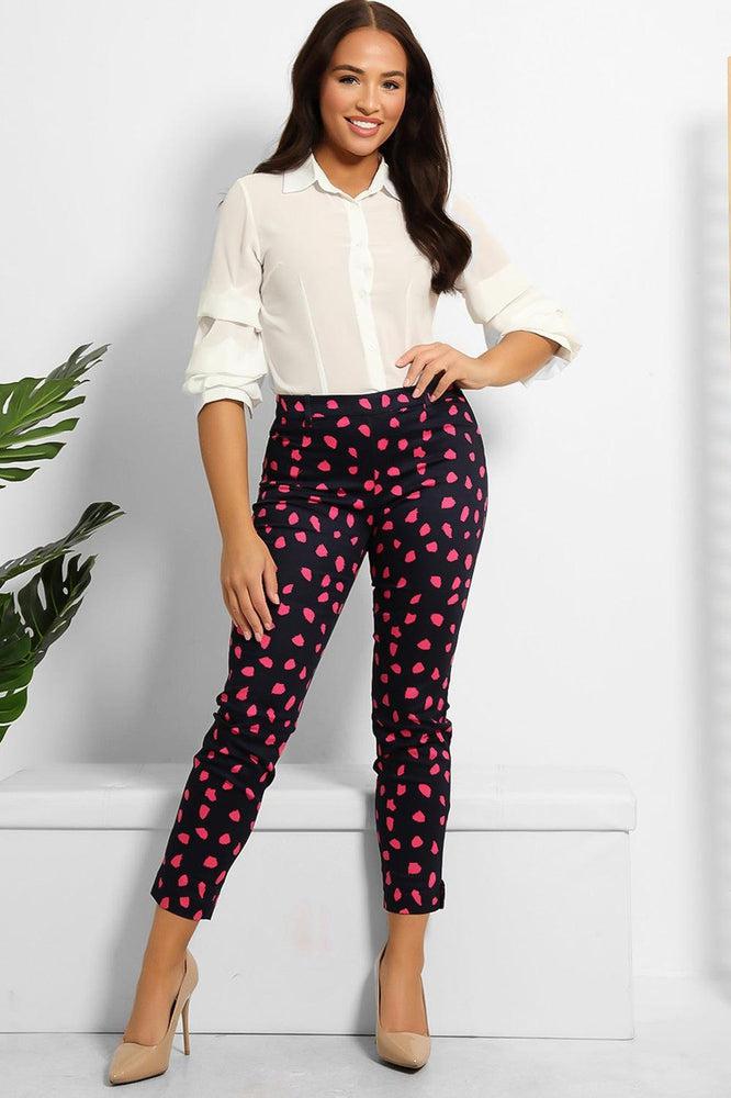 Navy Pink Smart Casual Trousers-SinglePrice