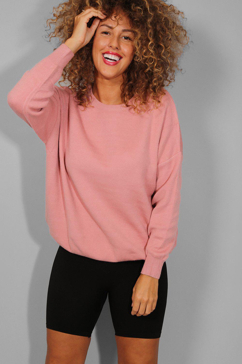 Pink Super Soft Knit Sequinned Wings Back Pullover-SinglePrice