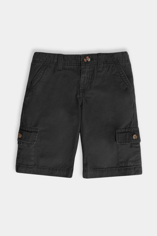 Ash Grey Utility Pockets Fine Denim Kids Shorts-SinglePrice