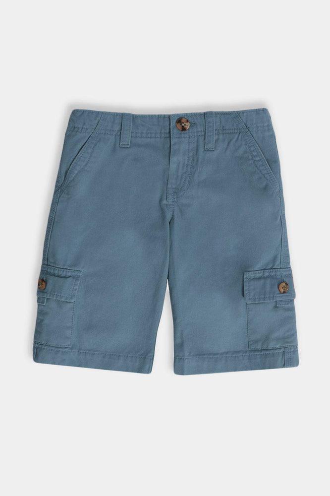 Blue Utility Pockets Fine Denim Kids Shorts