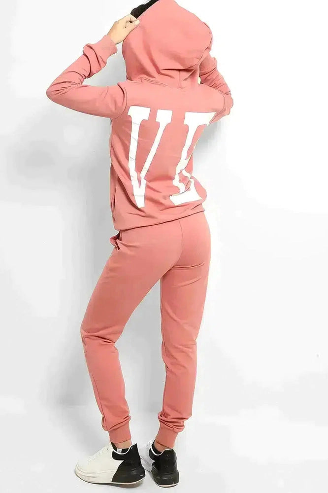 Pink Love Printed Body Front And Back Tracksuit-SinglePrice