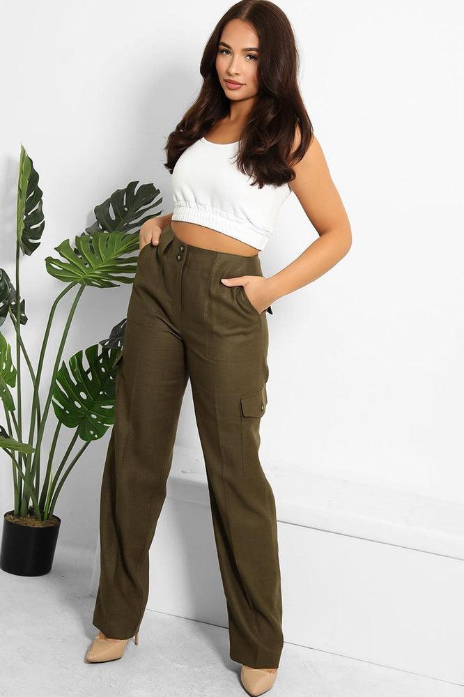Thick Linen Blend Smart Trousers-SinglePrice