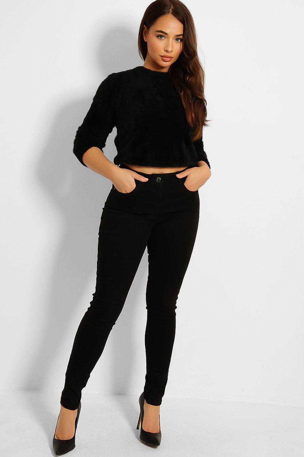 Black Denim Black Hardware Skinny Jeans-SinglePrice