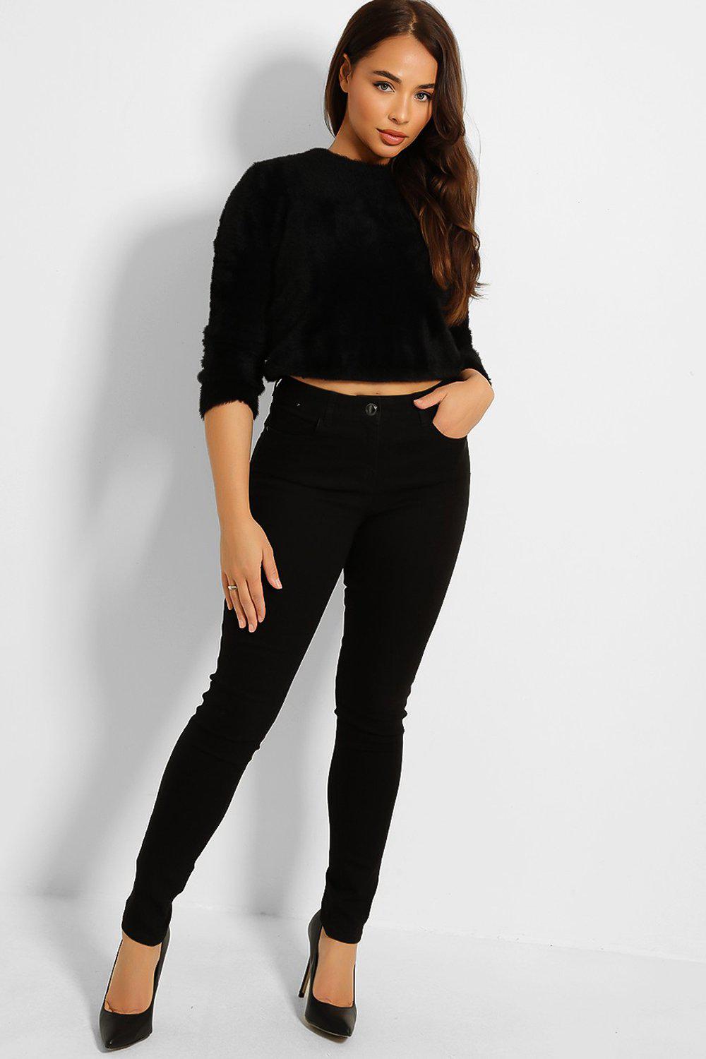 Black Denim Black Hardware Skinny Jeans-SinglePrice