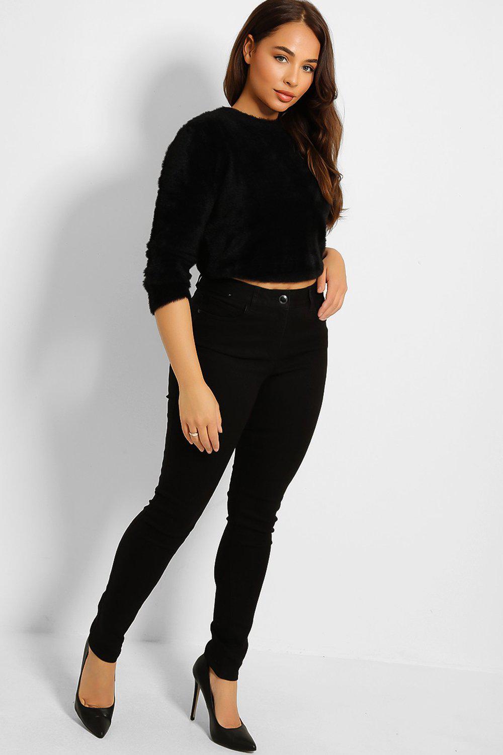 Black Denim Black Hardware Skinny Jeans-SinglePrice