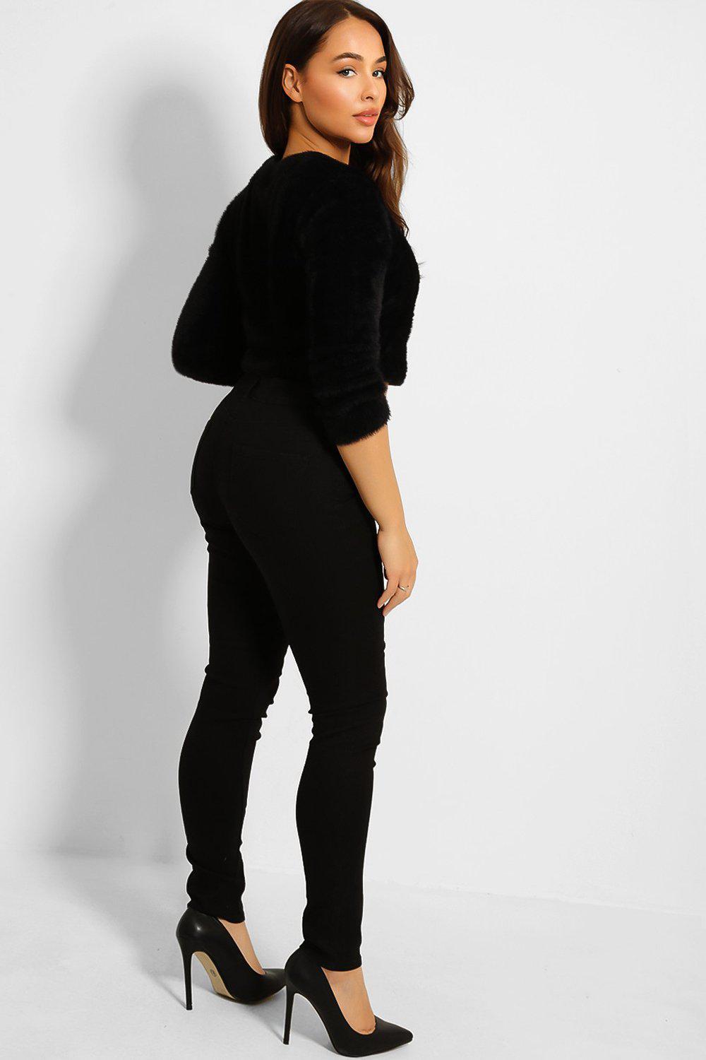 Black Denim Black Hardware Skinny Jeans-SinglePrice