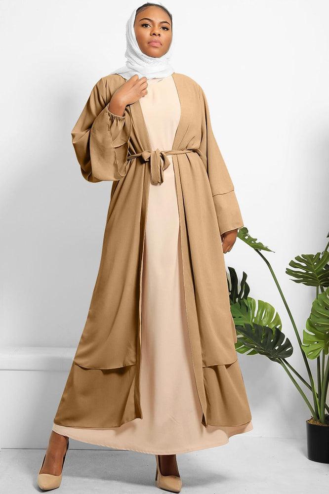 Double Layered Sleeves Chiffon Modest Kaftan-SinglePrice