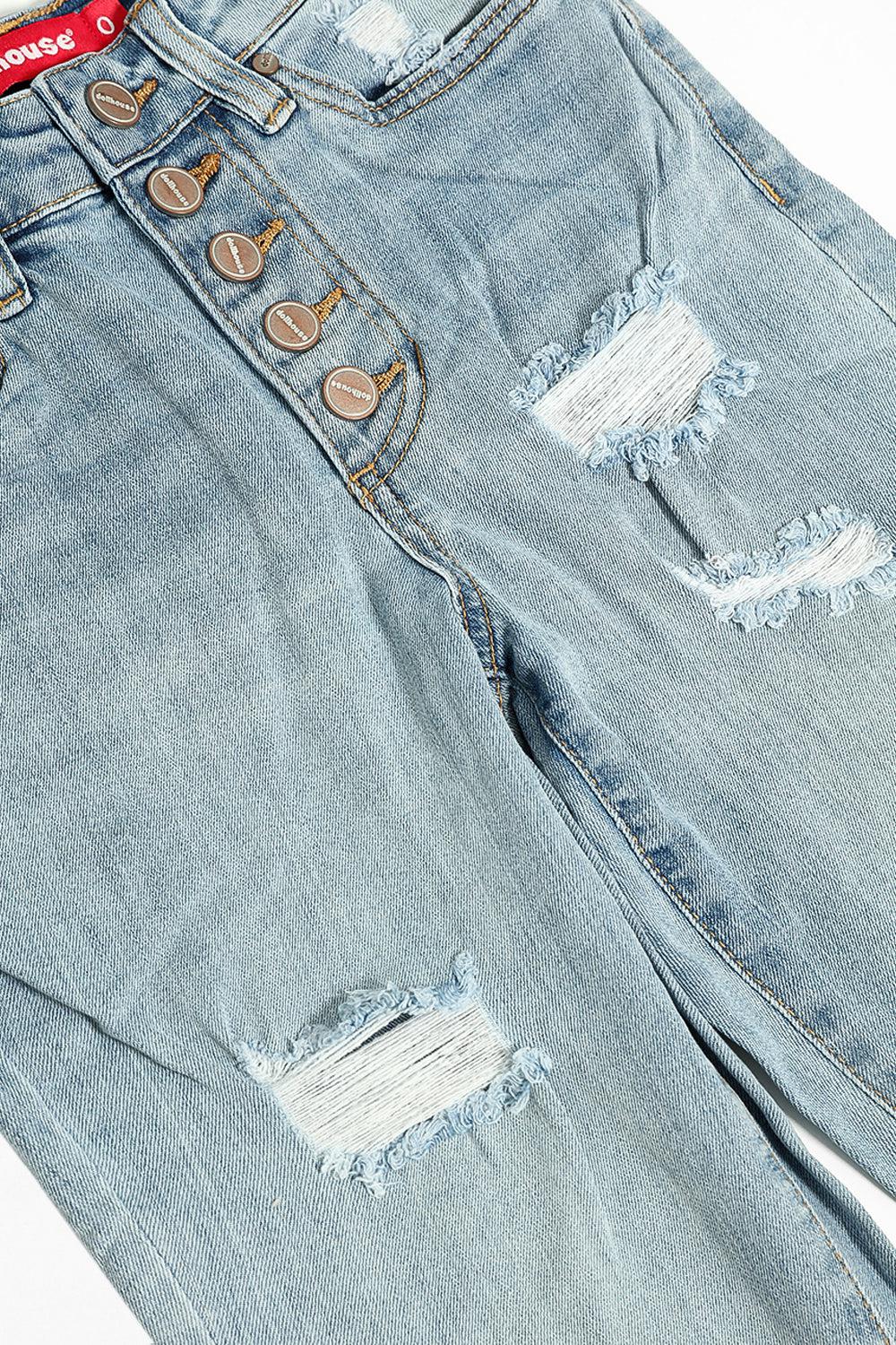 Distressed Boyfriend Girls Jeans-SinglePrice