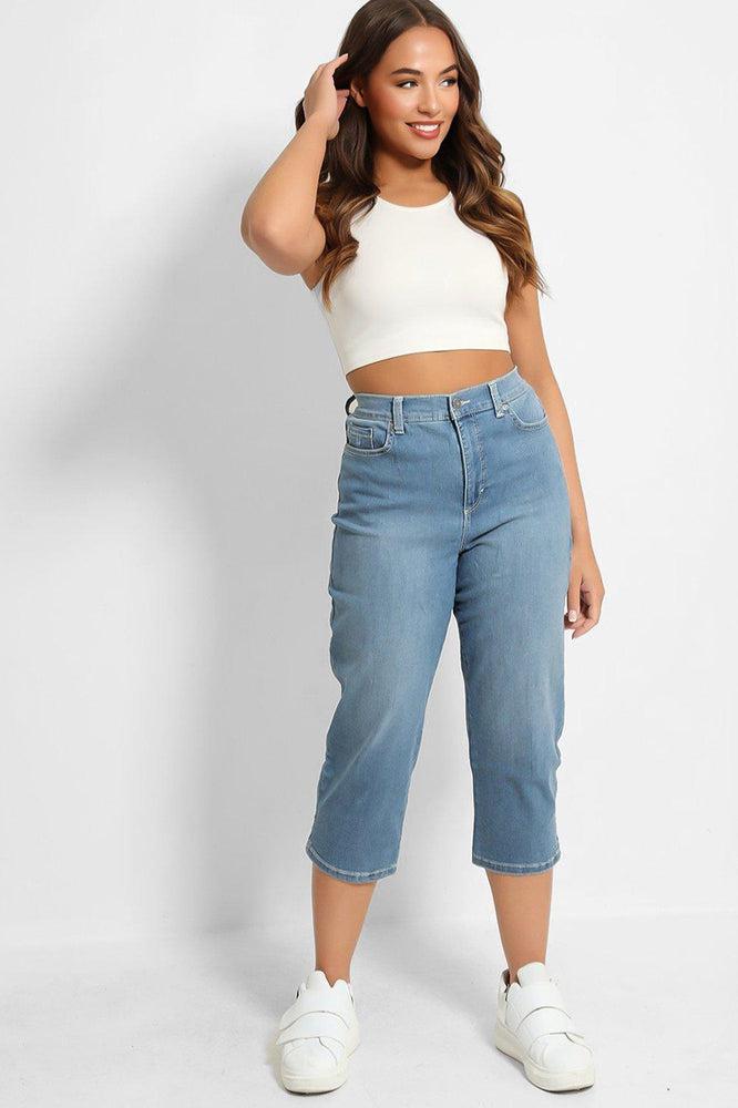 Blue High-Rise Crop Length Jeans-SinglePrice