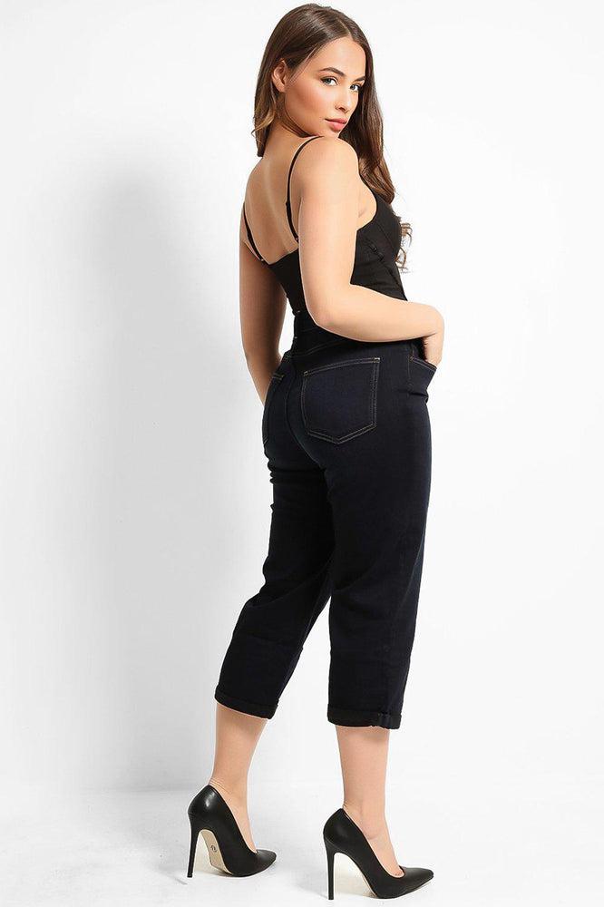 Navy Straight Leg Capri Jeans-SinglePrice