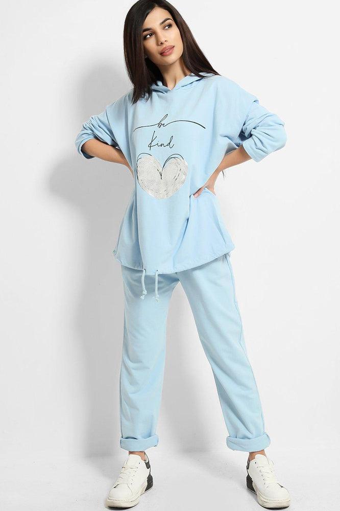 Sky Blue Be Kind Slogan Organic Cotton Set-SinglePrice