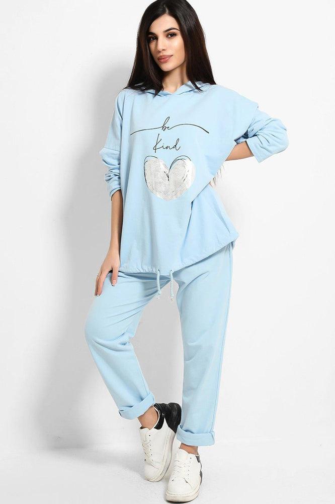 Sky Blue Be Kind Slogan Organic Cotton Set-SinglePrice