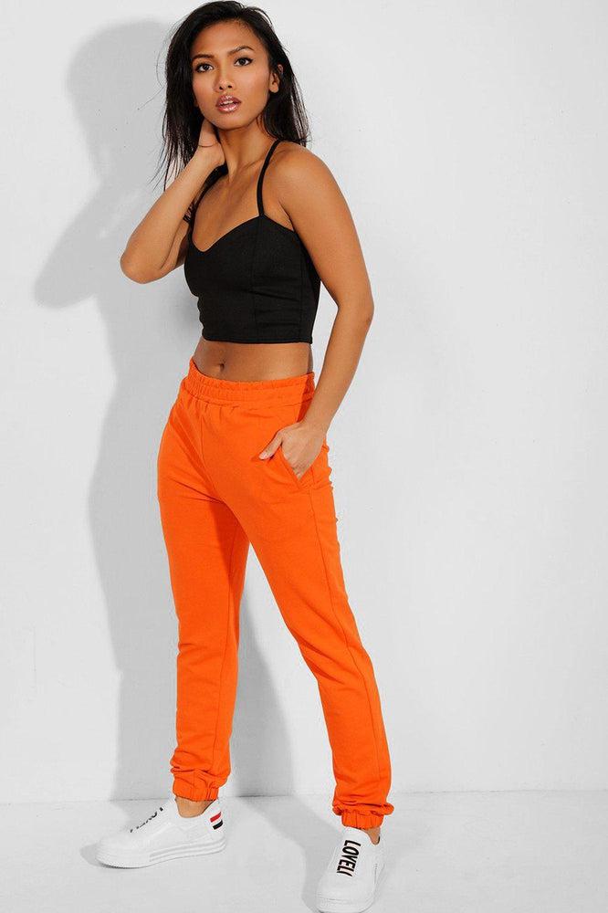 Orange Mid-Rise Waist Training Joggers-SinglePrice