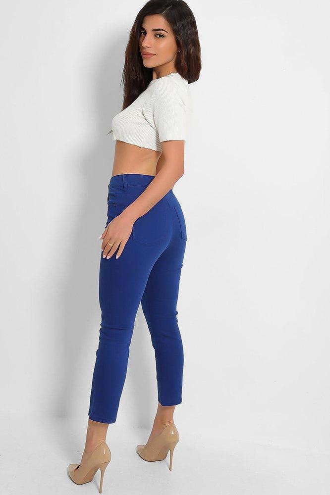 Royal Blue Cropped Skinny Jeans-SinglePrice