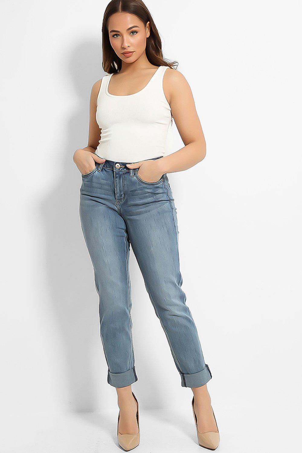 Light Blue Slim Leg Denim Jeans - SinglePrice