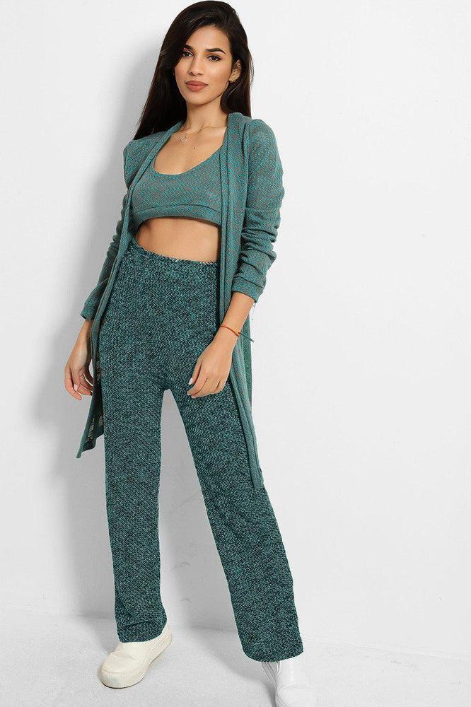 Three Piece Speckled Knit Lounge Set-SinglePrice