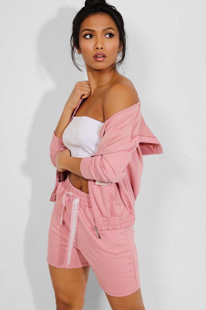 Pink Slogan Laces 3 Piece Tracksuit-SinglePrice