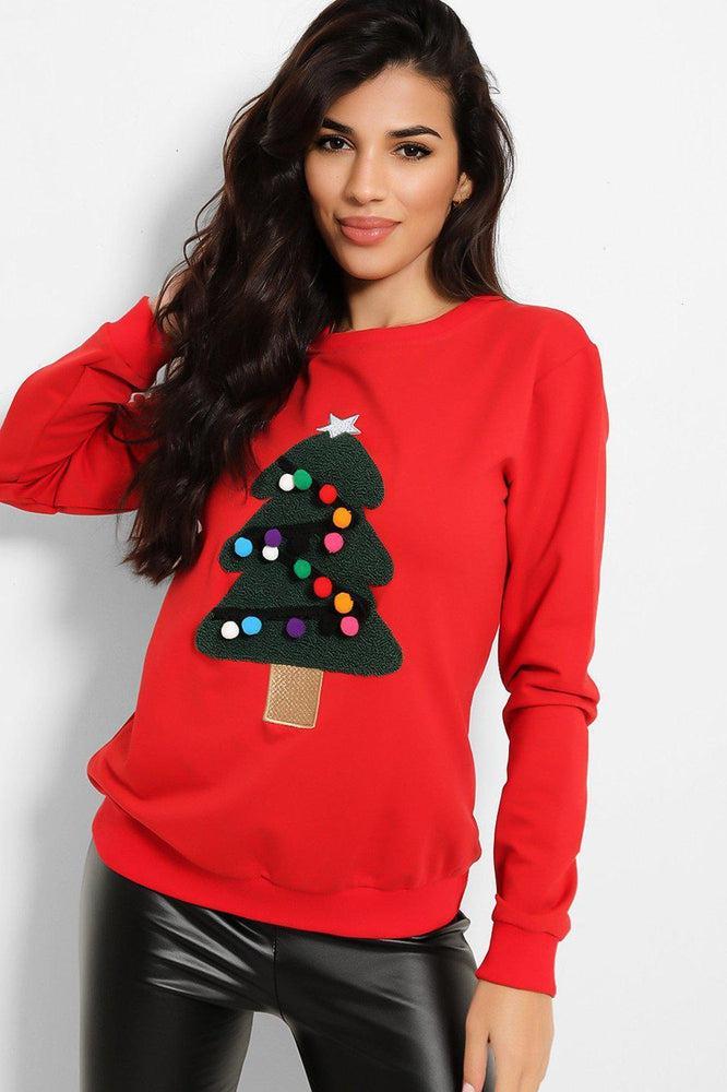Red Christmas Tree Sweatshirt-SinglePrice