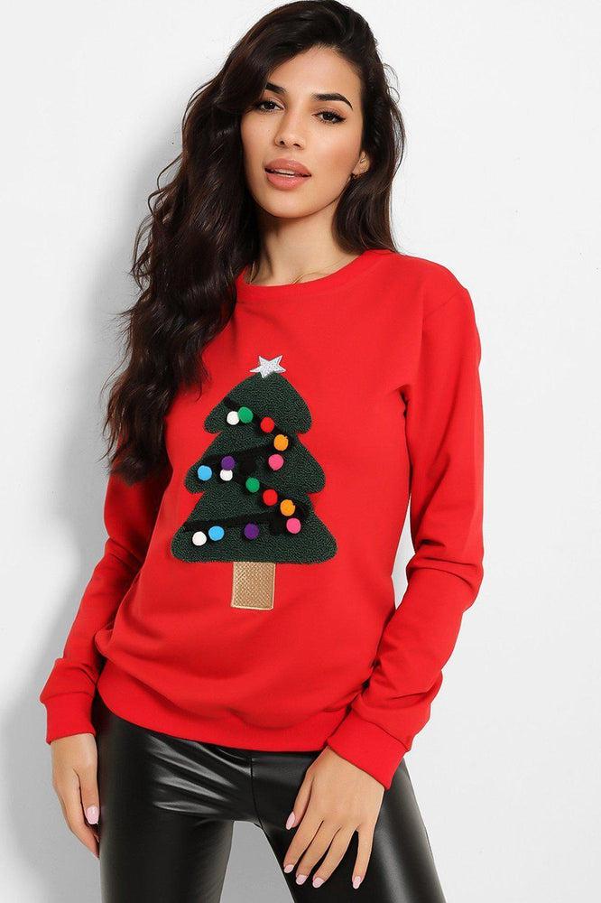 Red Christmas Tree Sweatshirt-SinglePrice