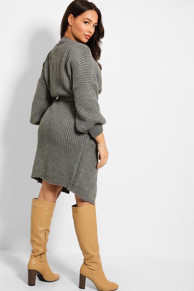 Chunky Knit Waist Tie Midi Cardigan-SinglePrice