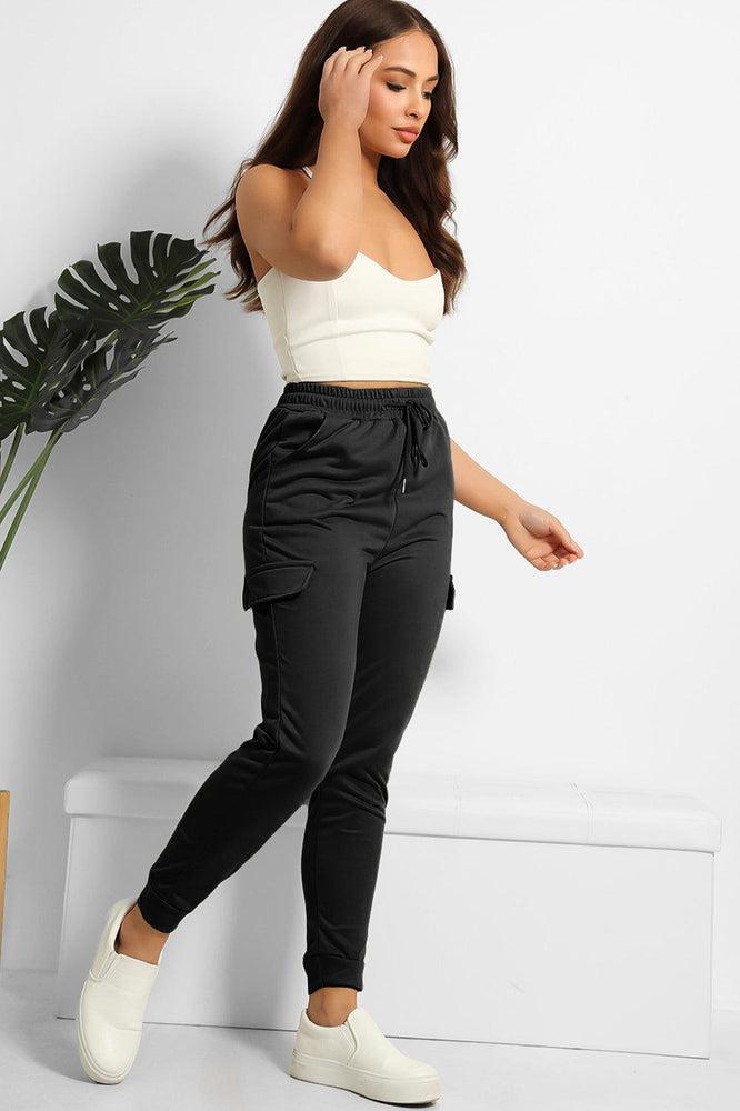 Mock Utility Pockets Jogger Cargo Trousers-SinglePrice