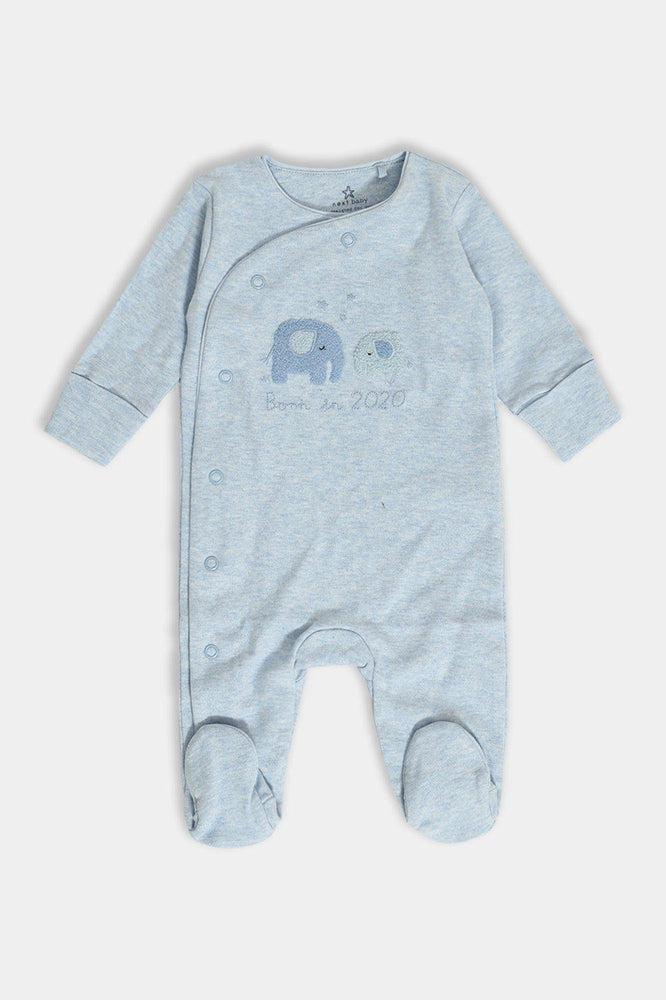 Blue Elephant Print Baby Romper - SinglePrice