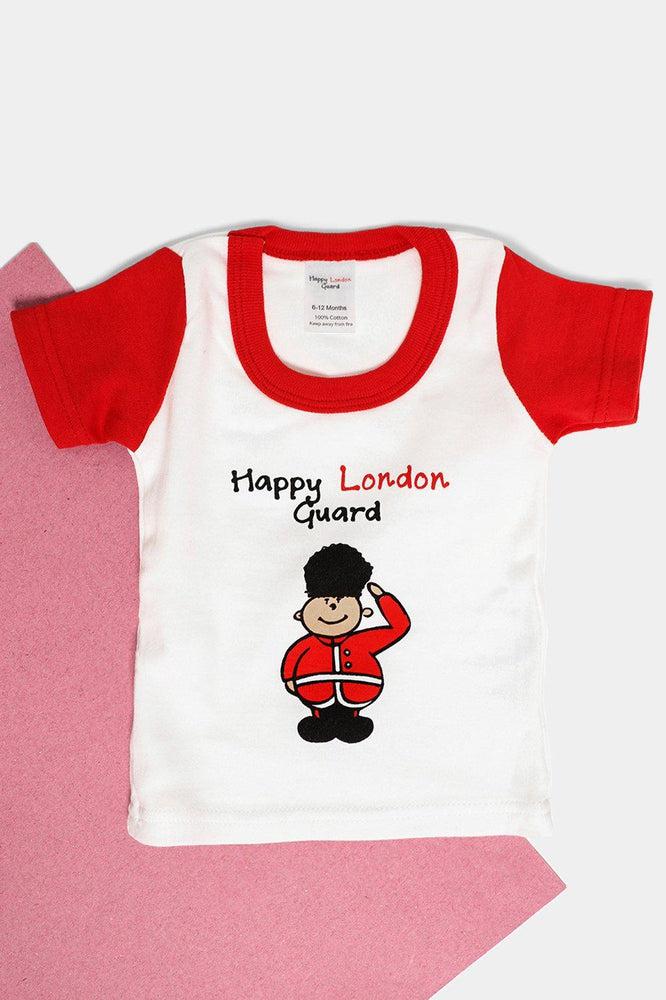 White Red Happy London Guard Print Baby T-Shirt-SinglePrice