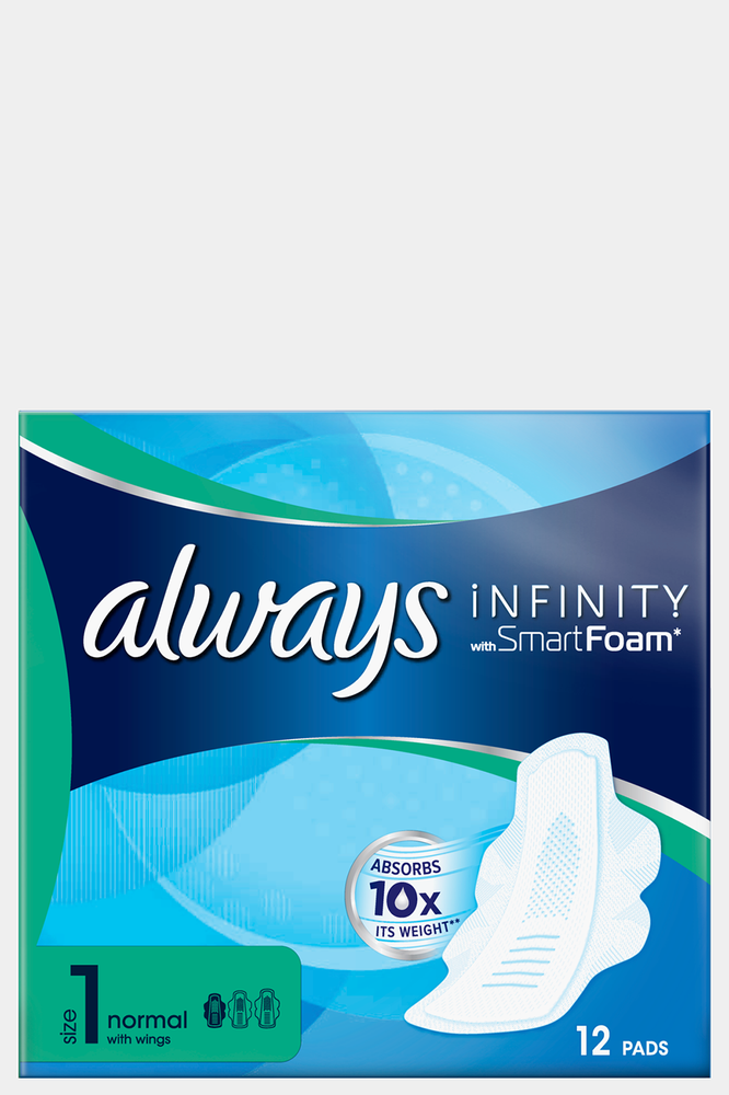 Always Infinity Normal Sanitary Towels With Wings 12's - SinglePrice