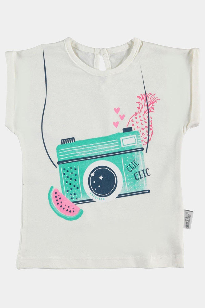 Camera Print Girls T-Shirt - SinglePrice