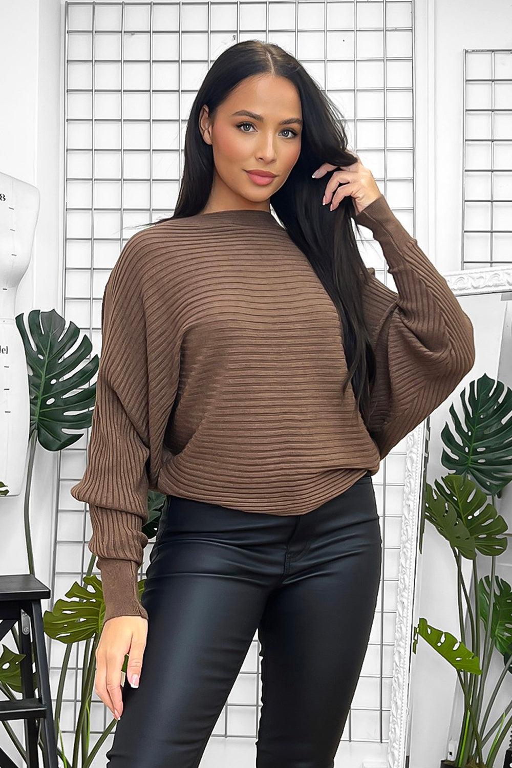 Soft Rib Knit Slouchy Pullover-SinglePrice