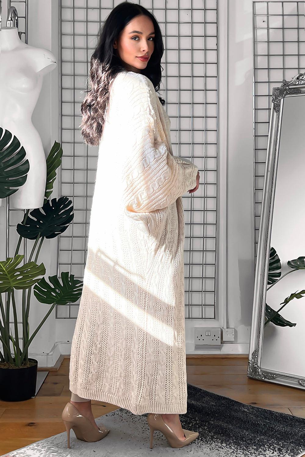 Longline Open Front Knitted Cardigan-SinglePrice