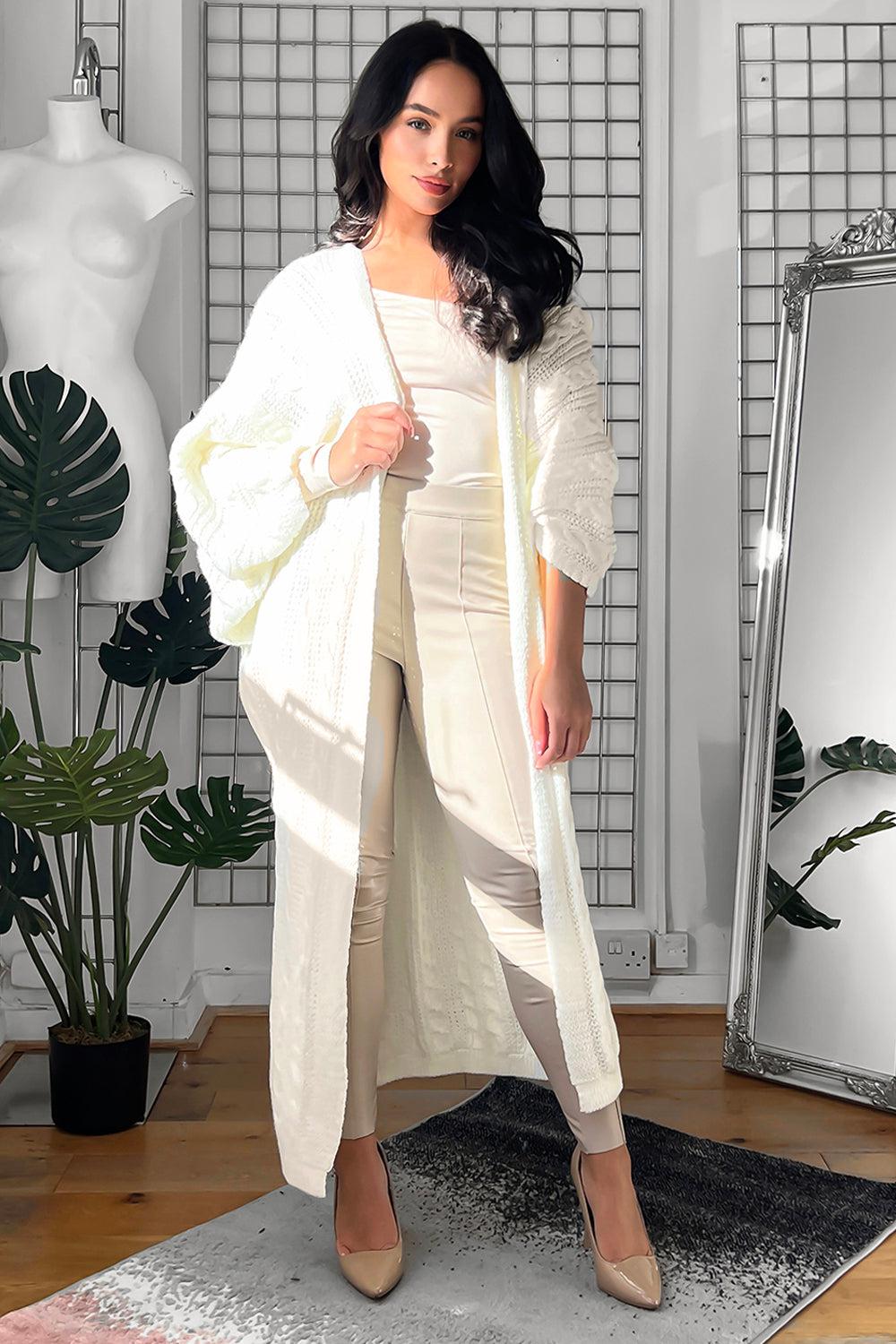 Longline Open Front Knitted Cardigan-SinglePrice