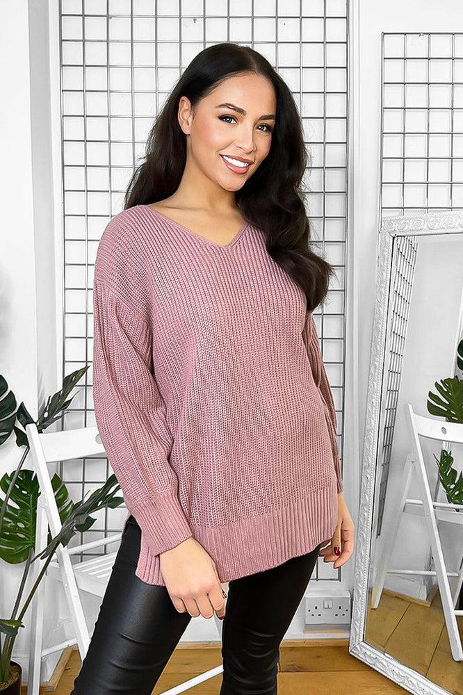 V-Neck Flat Knit Pullover-SinglePrice