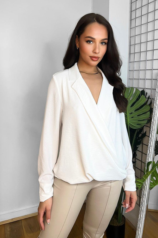 Relased Fit Wrap Crepe Blouse-SinglePrice