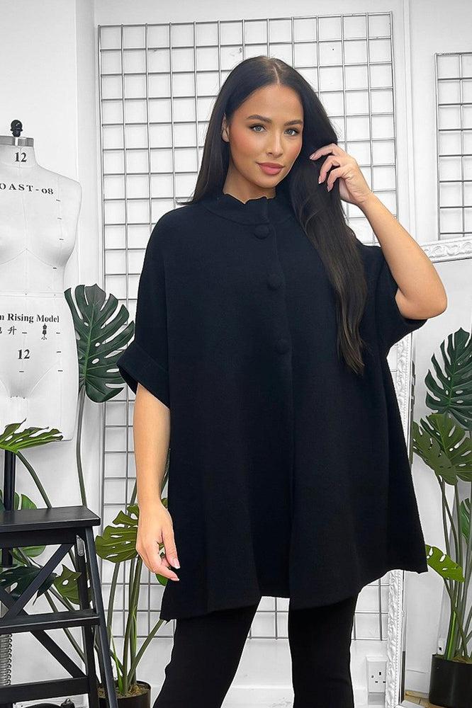 Large Buttons Detail Fleece Blouse-SinglePrice