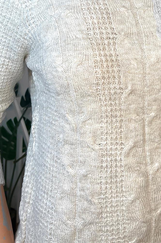 Diamond Pattern Soft Knit High Neck Pullover-SinglePrice