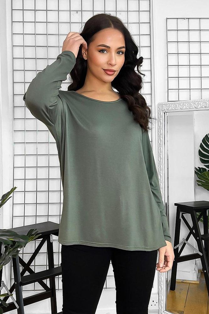 Viscose Blend Crew Neck Relaxed Tunic-SinglePrice